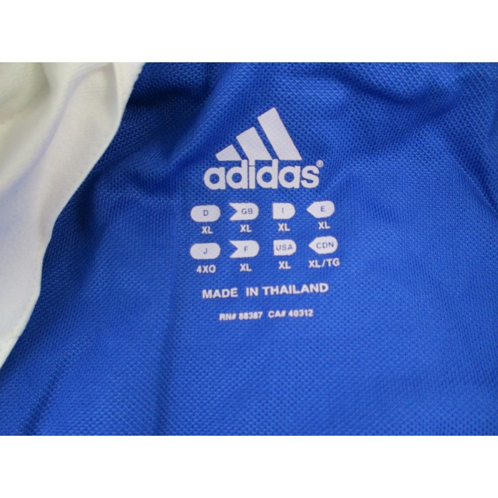 Adidas Stretch Woven Jacket Mens XL White Blue ClimaCool Hooded Windbreaker - Picture 9 of 12